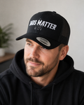 Dads Matter Black Trucker Snapback Hat
