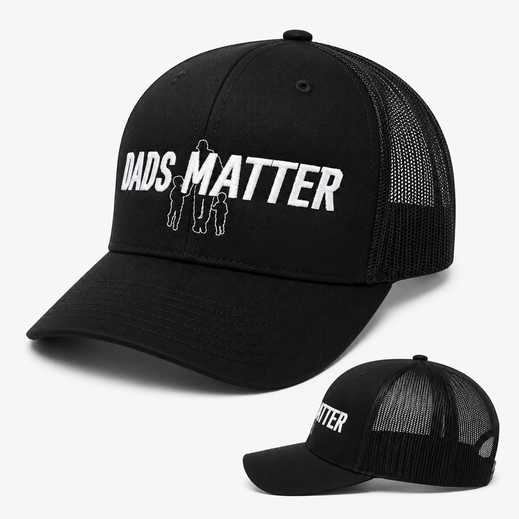 Dads Matter Black Trucker Snapback Hat