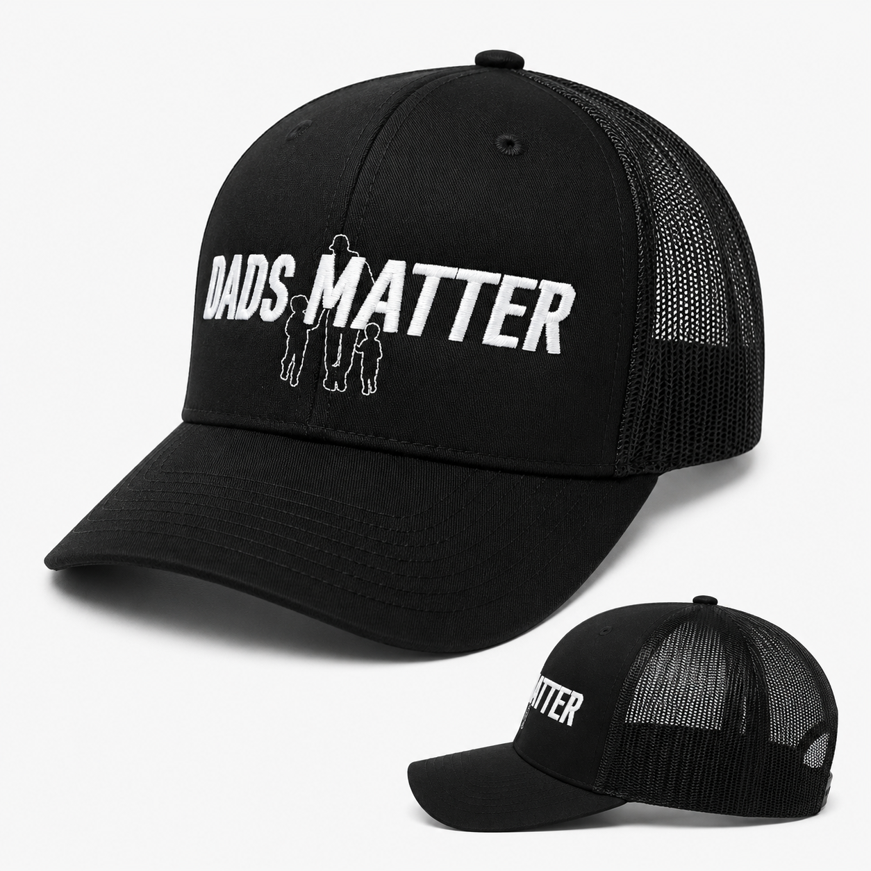 Dads Matter Black Trucker Snapback Hat