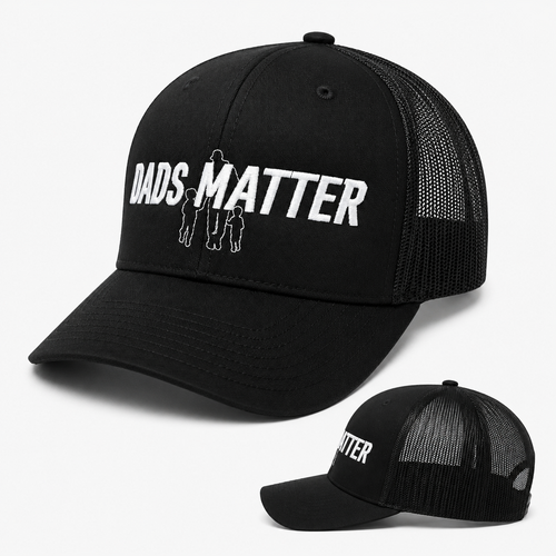 Dads Matter Black Trucker Snapback Hat